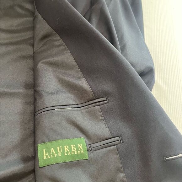 Lauren Ralph Lauren Navy Blue Wool Gold Button Blazer Size 44L - Picture 7 of 11